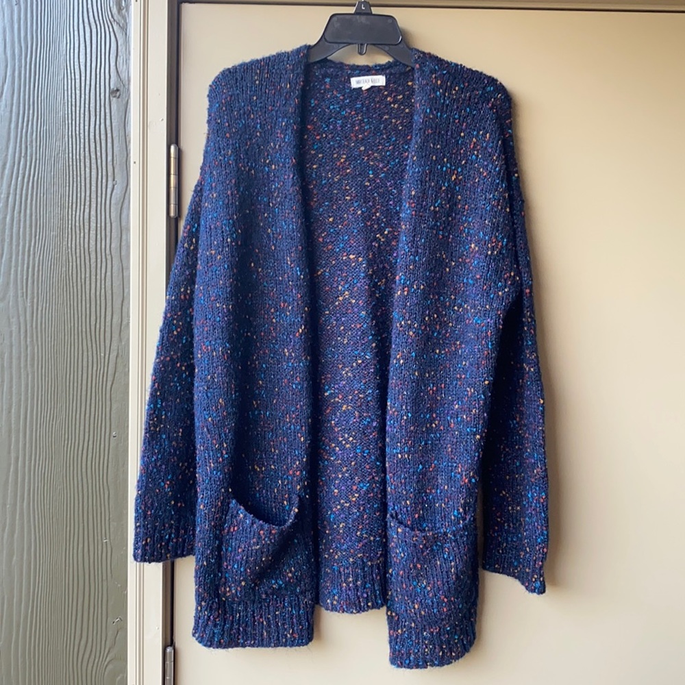 Blue Confetti Long Cardigan